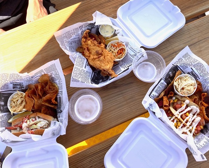 Ad Mare tacos, lobster roll, and fish and chips